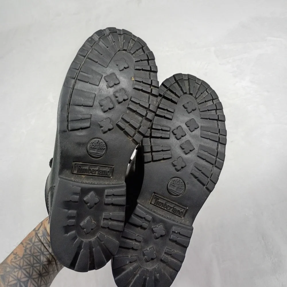 Timberland Waterproof Black Leather Oxford Shoes Boys 3.5 34900M Lug‎ Sole